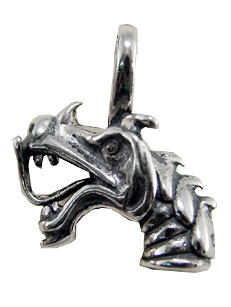 Sterling Silver Little Dragons Head Charm