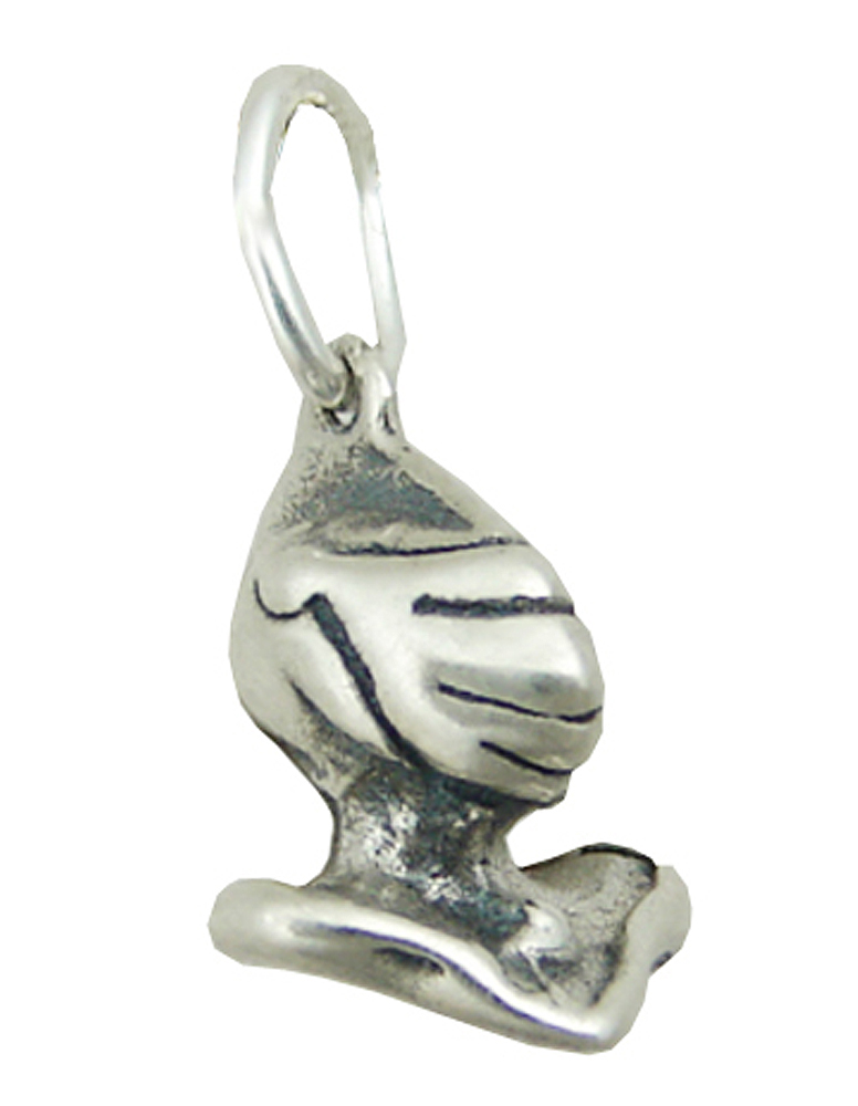 Sterling Silver Small Helmeted Knight's Head Charm