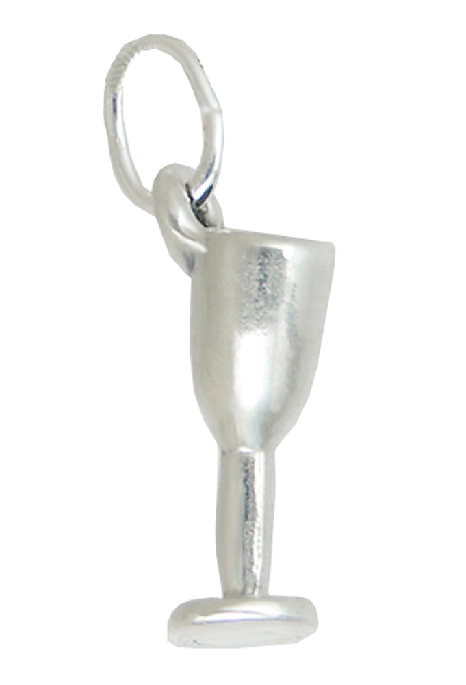 Sterling Silver Chalice Goblet Cup Wine Glass Charm