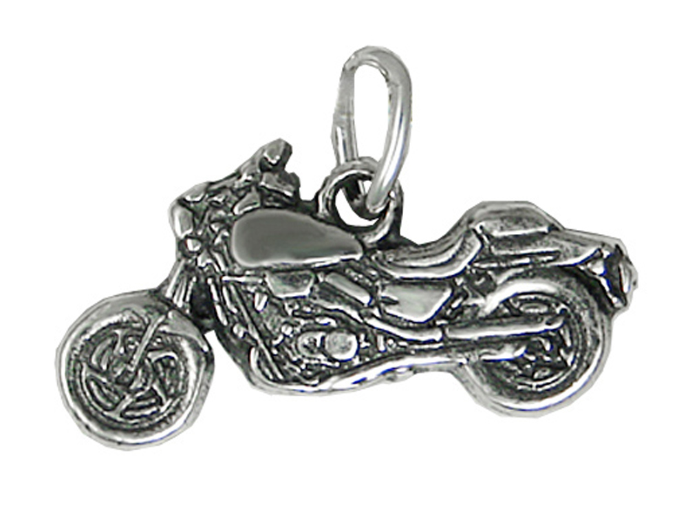 Sterling Silver Detailed Motorcycle Charm