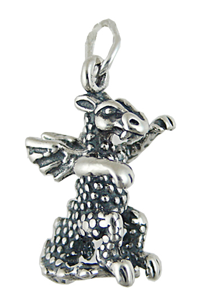Sterling Silver 3D Detailed Dragon Charm