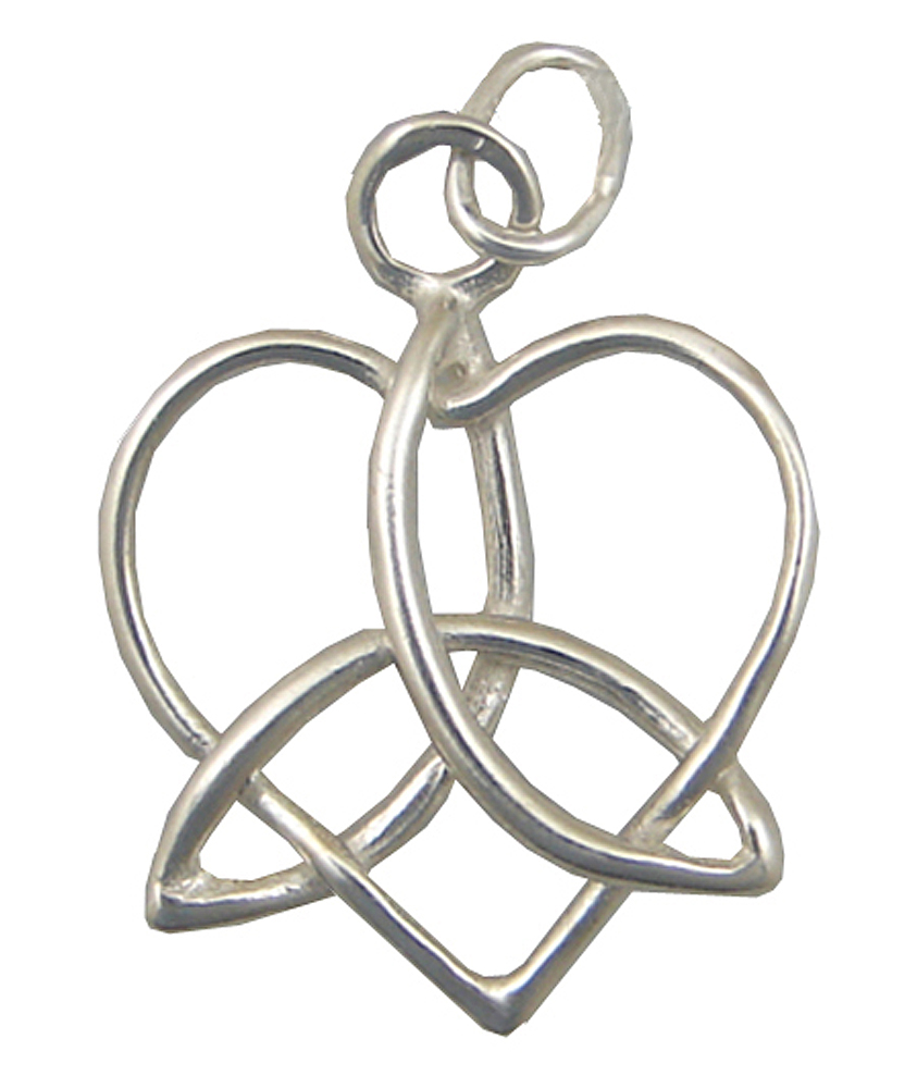 Sterling Silver Love Honor Protect Celtic Triquetra Trinity Knot Heart Charm