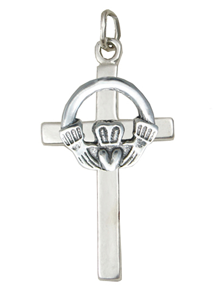 Sterling Silver Claddagh Cross Charm