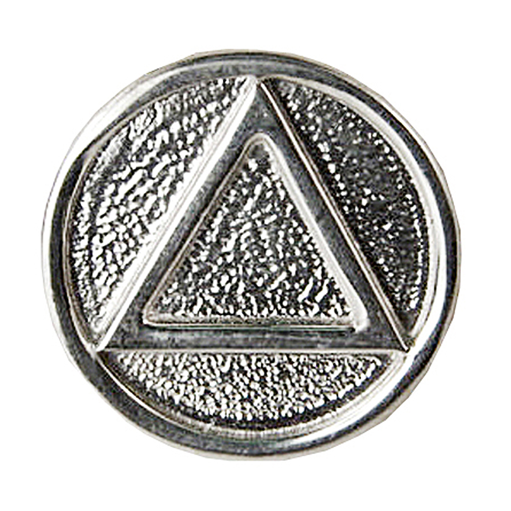 Sterling Silver Recovery Alcoholics Anonymous Unity Triangle In Circle Symbol Pendant