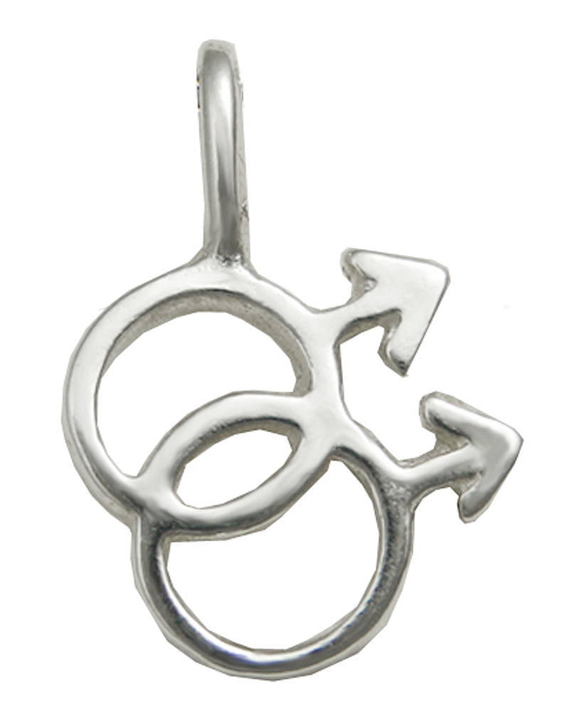 Sterling Silver Male Gay Pride Symbol Pendant