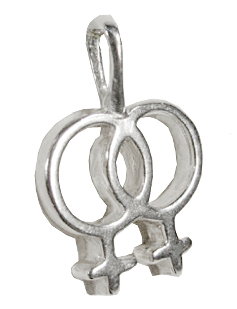 Sterling Silver Lesbian Female Gay Pride Symbol Pendant