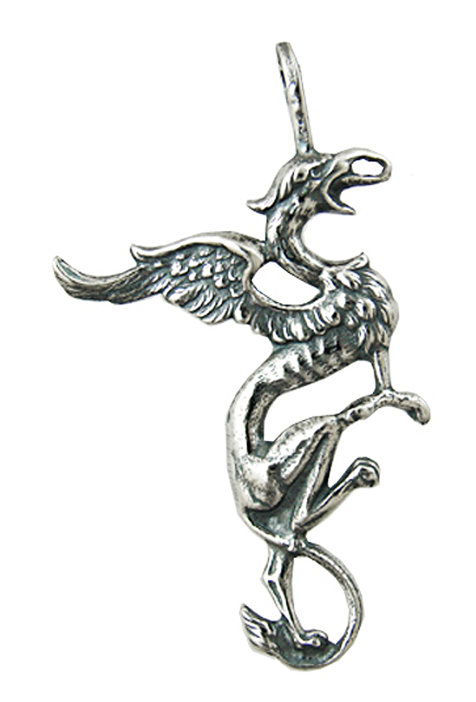 Sterling Silver Classic Right Facing Griffin Pendant