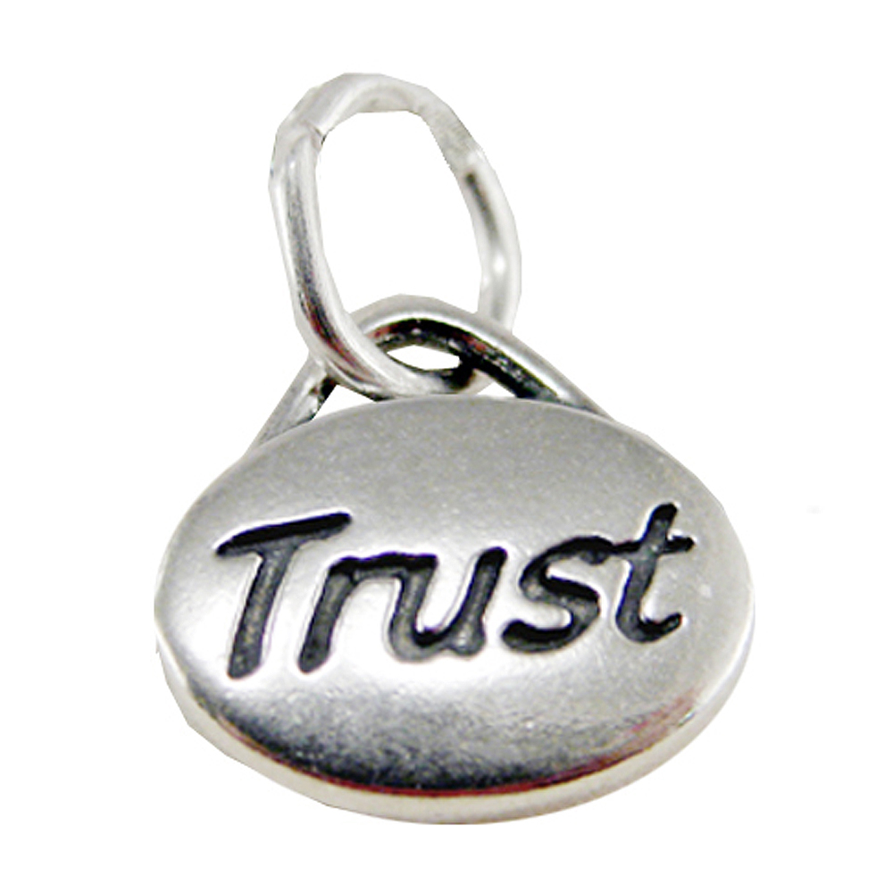 Sterling Silver "Trust" Message Word Charm