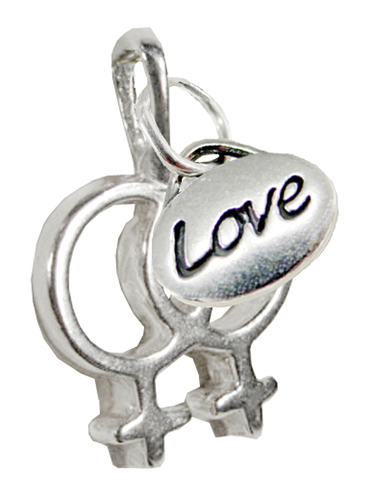 Sterling Silver Lesbian Female Gay Pride Symbol Pendant