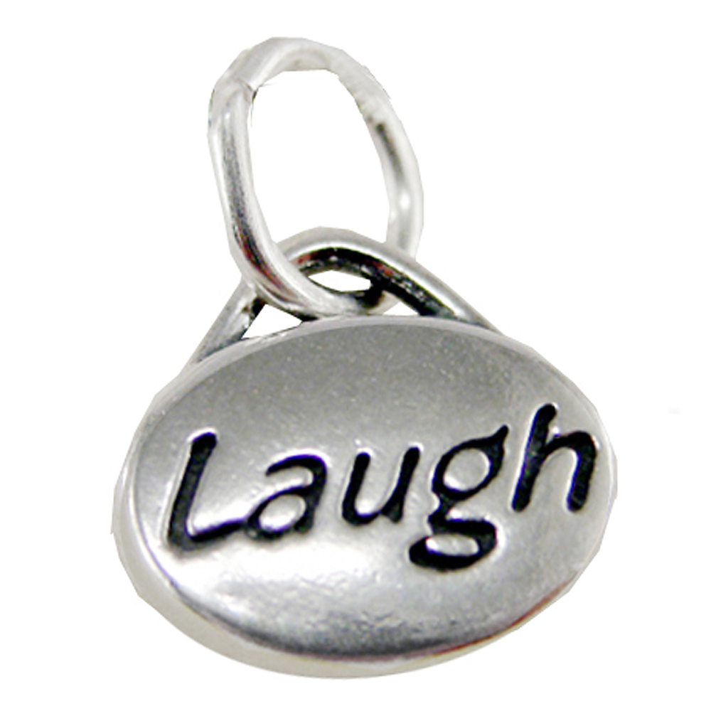Sterling Silver "Laugh" Message Word Charm