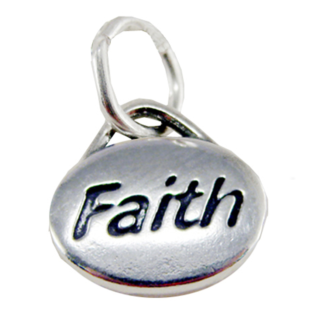 Sterling Silver "Faith" Message Word Charm