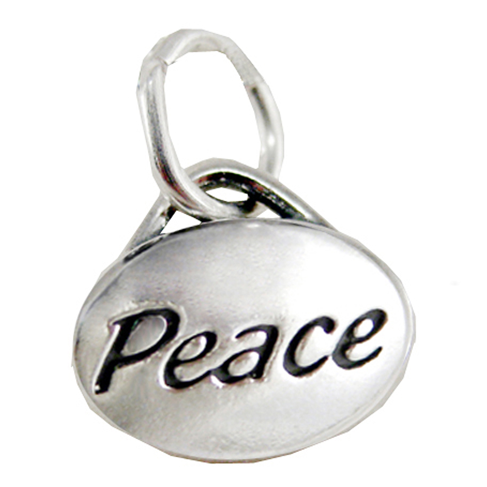 Sterling Silver "Peace" Message Word Charm