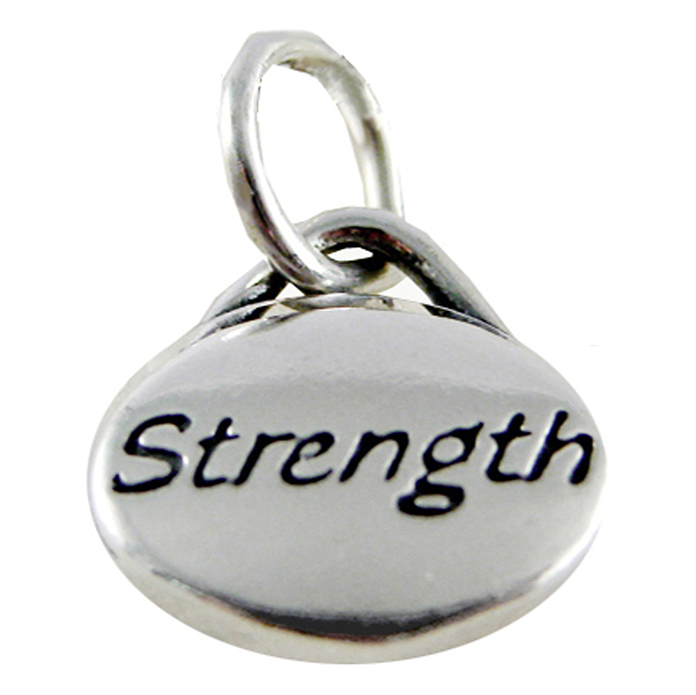 Sterling Silver Strength Message Word Charm