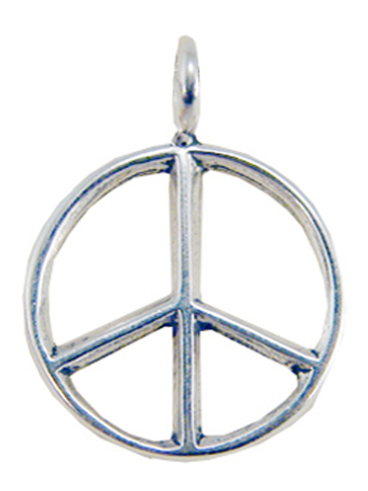 Sterling Silver Peace Sign Symbol Pendant