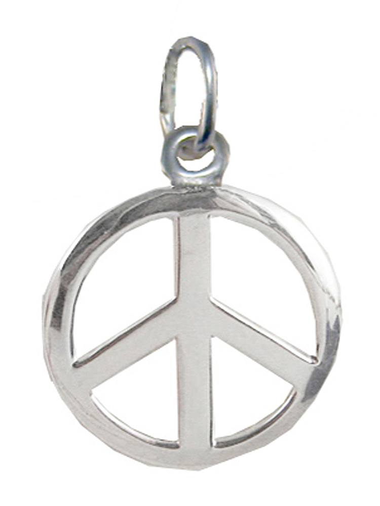 Sterling Silver Peace Sign Symbol Charm