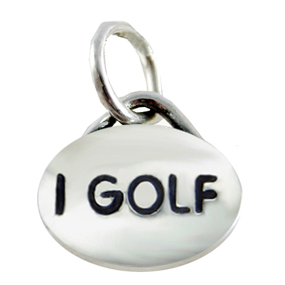 Sterling Silver I Golf Message Word Charm
