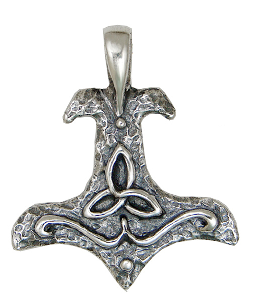 Sterling Silver Celtic Triquetra Trinity Knot Thor's Hammer Pendant