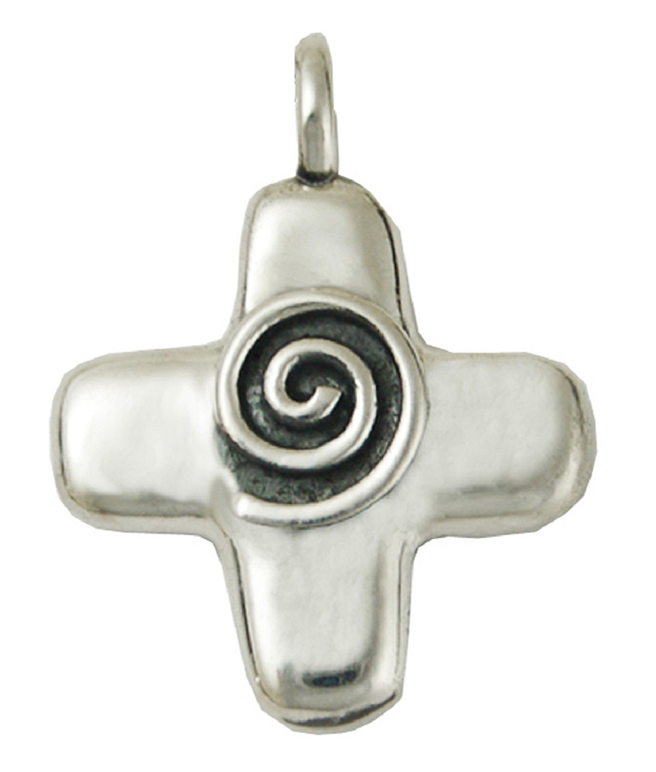 Sterling Silver Spiral Cross Pendant