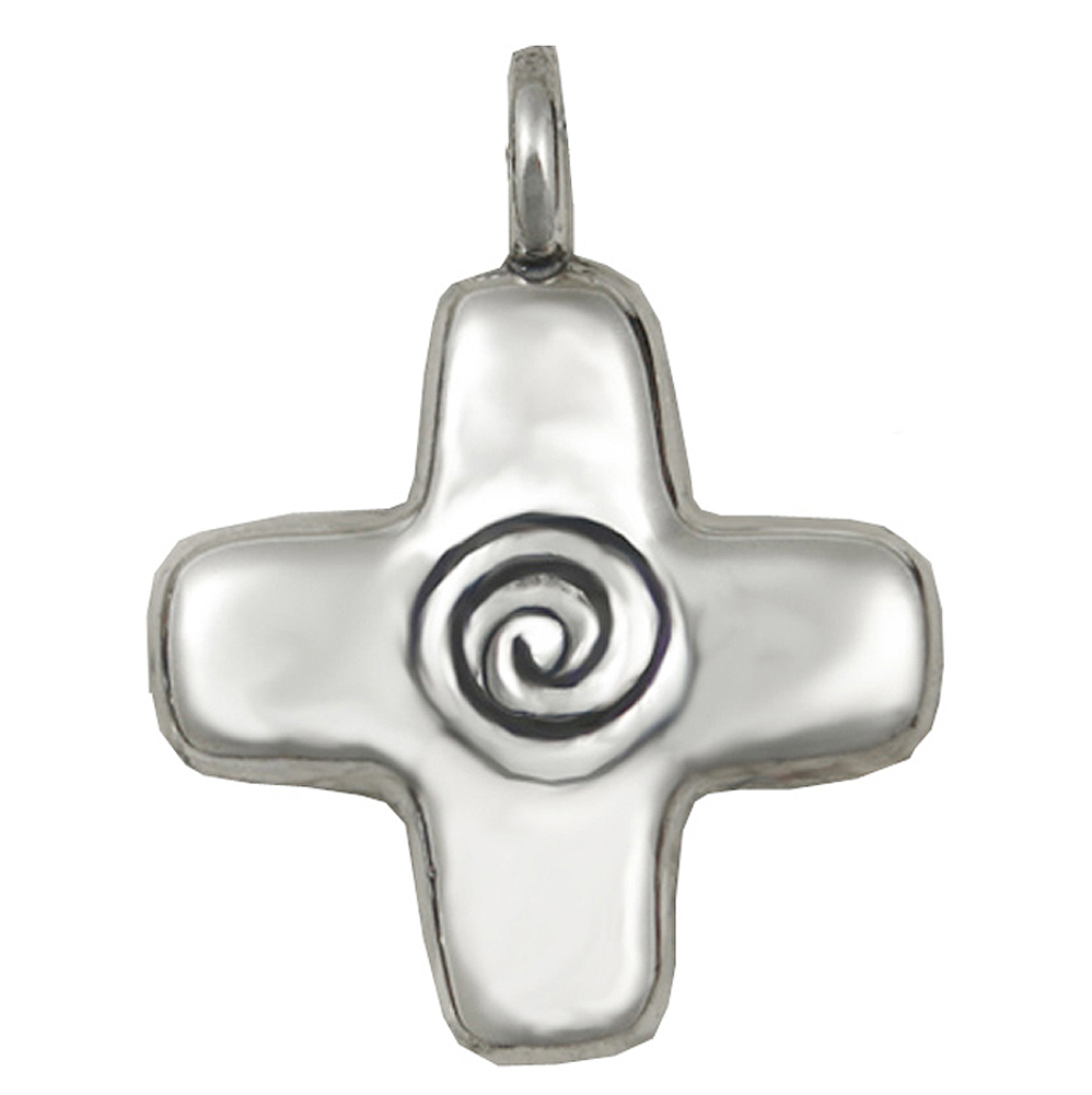 Sterling Silver Unique Spiral Cross Pendant