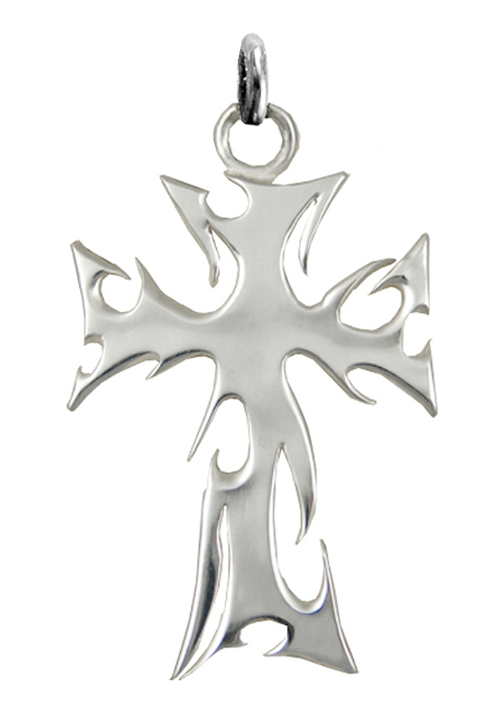 Sterling Silver Larger Tribal Cross Pendant