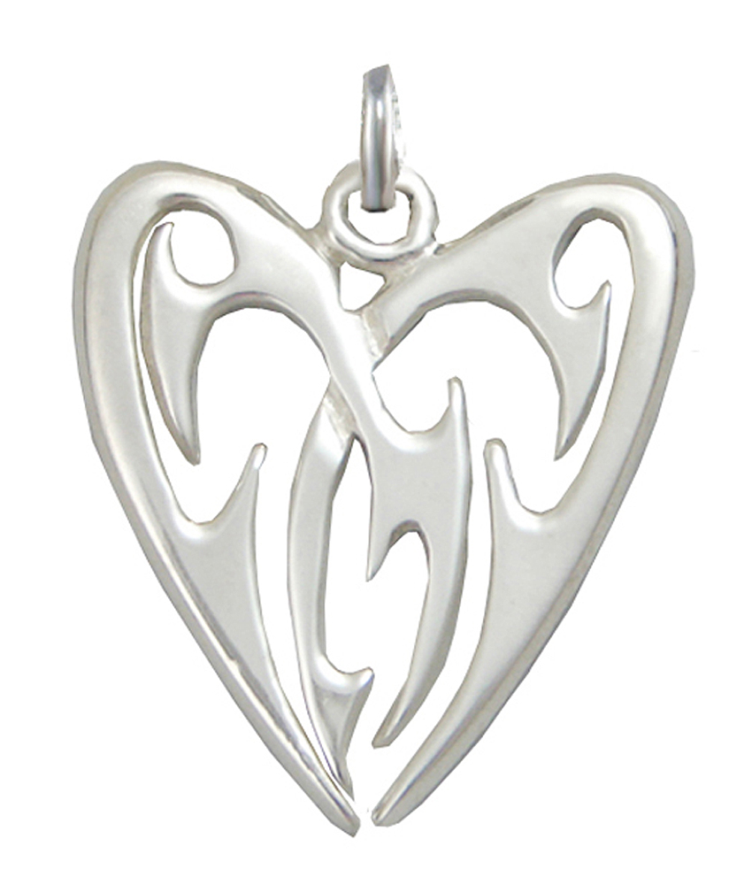 Sterling Silver Tribal Heart Charm