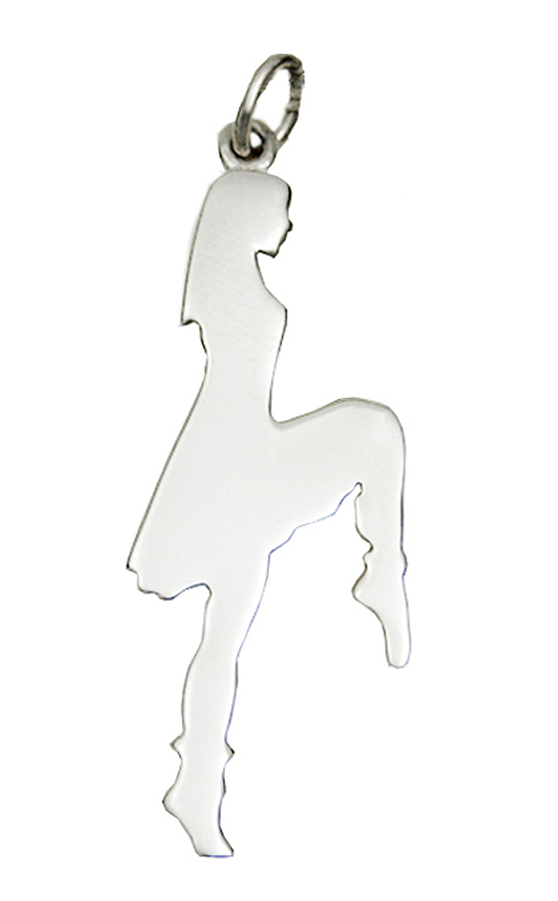 Sterling Silver Large Silhouette Irish Step Dancer Charm