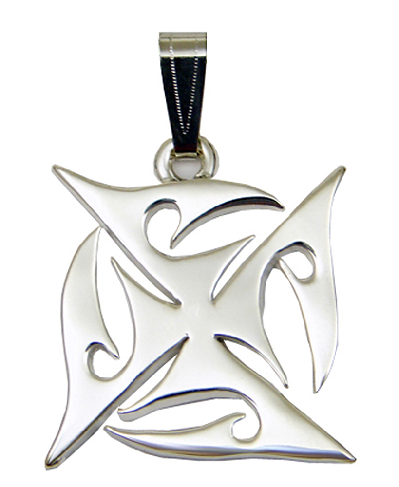 Sterling Silver Tribal Maltese Cross Pendant