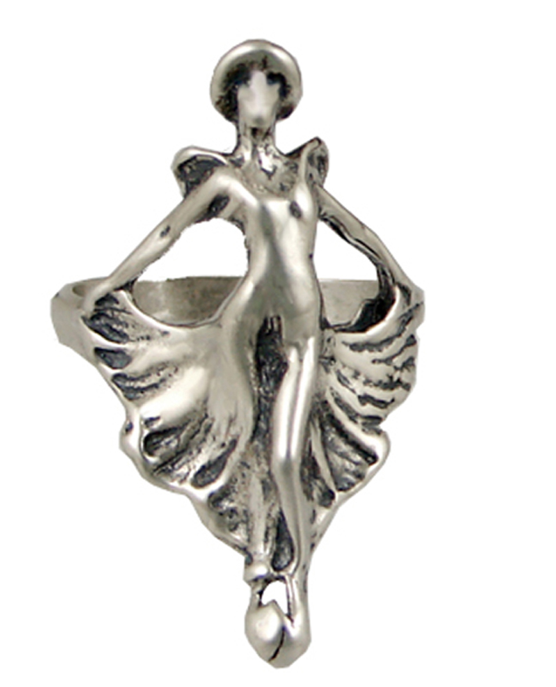 Sterling Silver Art Deco Woman Ring Size 8