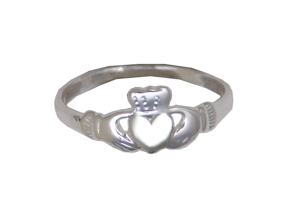 Sterling Silver Fitted Claddagh Toe Ring Size 2