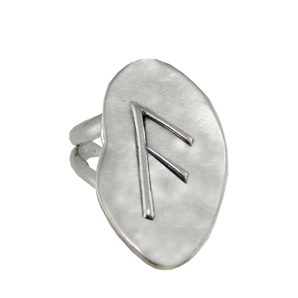 Sterling Silver Symbol For Communication Runic Ring Size 12