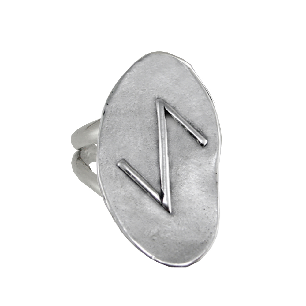 Sterling Silver Symbol For Protetion Runic Ring Size 8