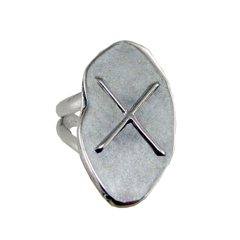 Sterling Silver Symbol For Partnership Runic Ring Size 10