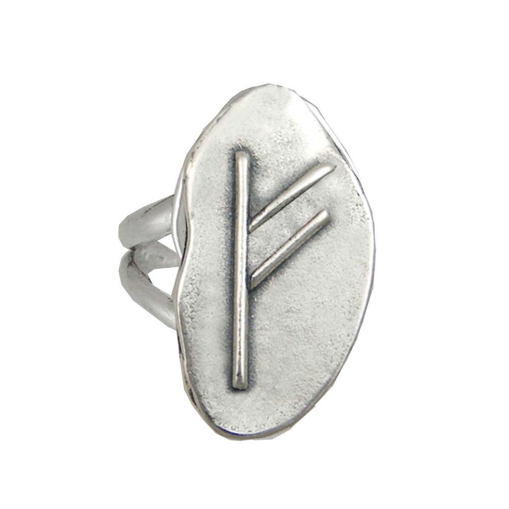Sterling Silver Symbol For Prosperity Runic Ring Size 5