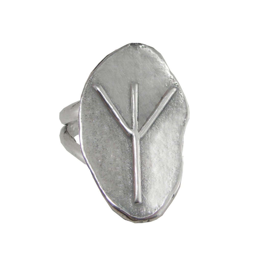 Sterling Silver Symbol For Protetion Runic Ring Size 11