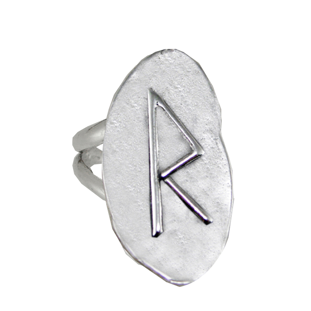 Sterling Silver Symbol For Travelers Runic Ring Size 10