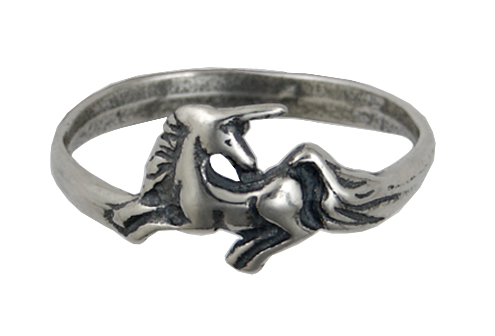 Sterling Silver Little Unicorn Ring Size 8