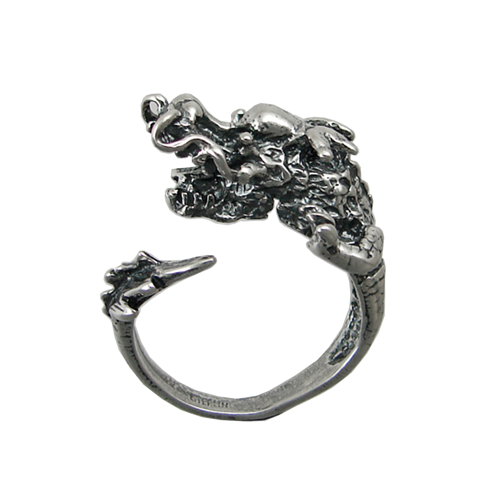 Sterling Silver Dragon Adjustable Ring Size 6