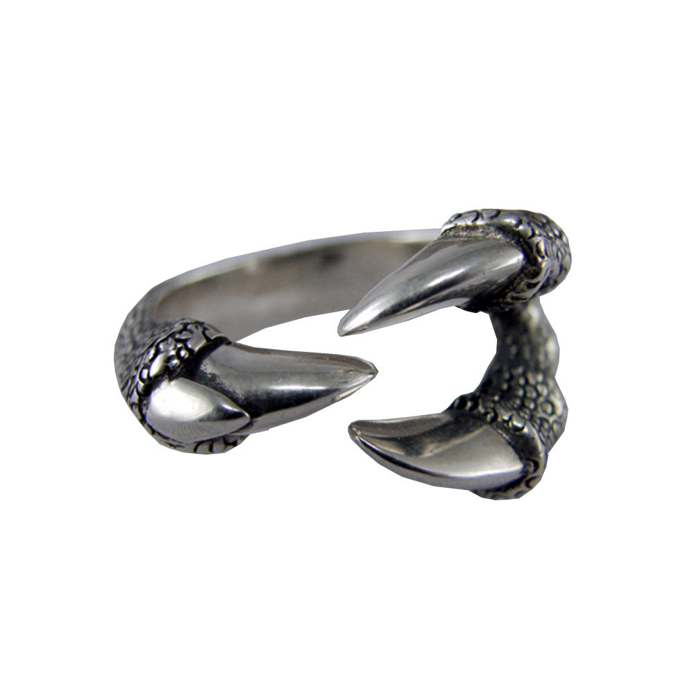 Sterling Silver Adjustable Dragon Eagle Talons Ring Size 13
