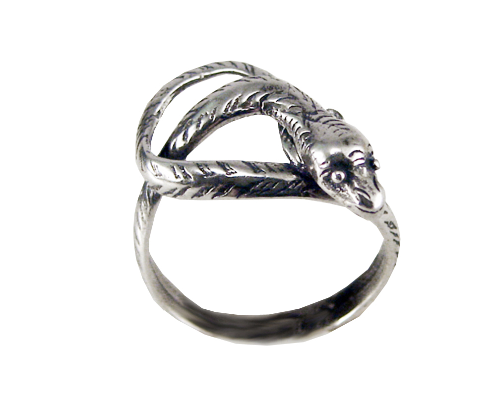 Sterling Silver Petite Little Snake Pinkie Ring Size 6