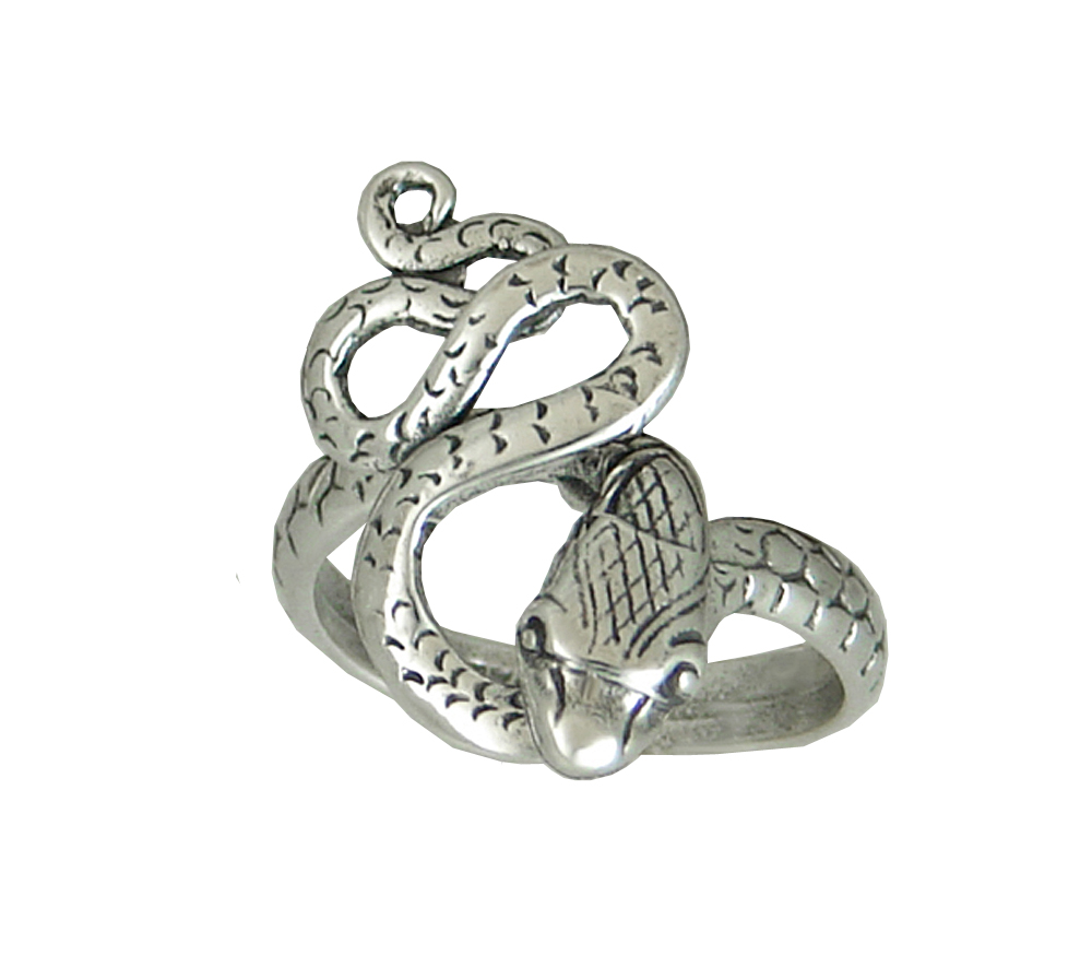 Sterling Silver Little Snake Pinkie Ring Size 6