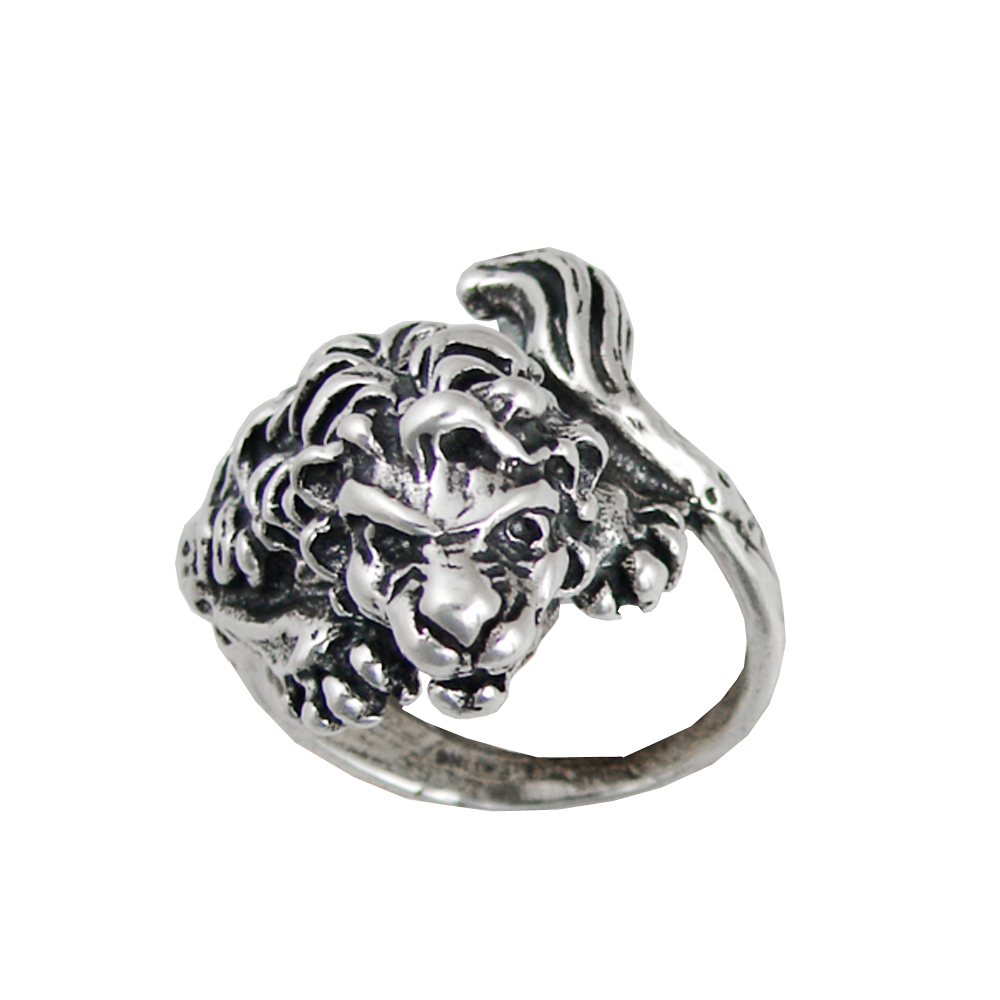 Sterling Silver Lion Ring Size 6