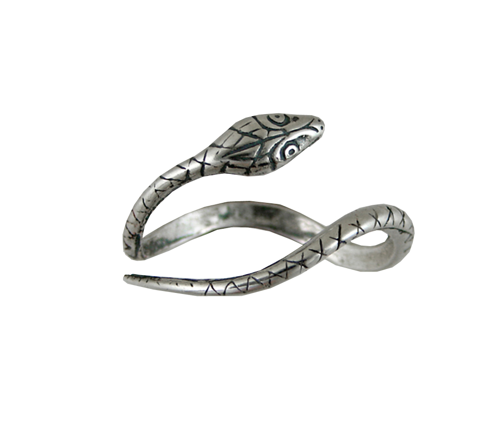 Sterling Silver Snake Adjustable Toe, Pinkie Or Thumb Ring Size 10
