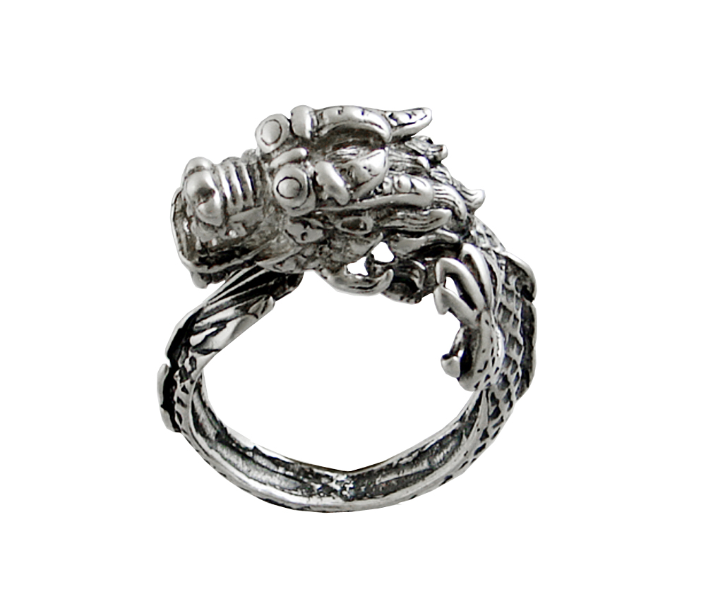 Sterling Silver Adjustable The Enchanted Dragon Ring Size 8