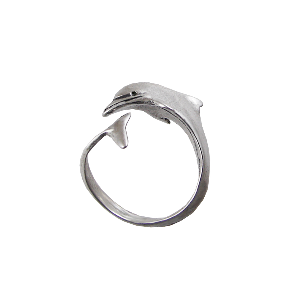 Sterling Silver Little Dolphin Adjustable Ring Size 7