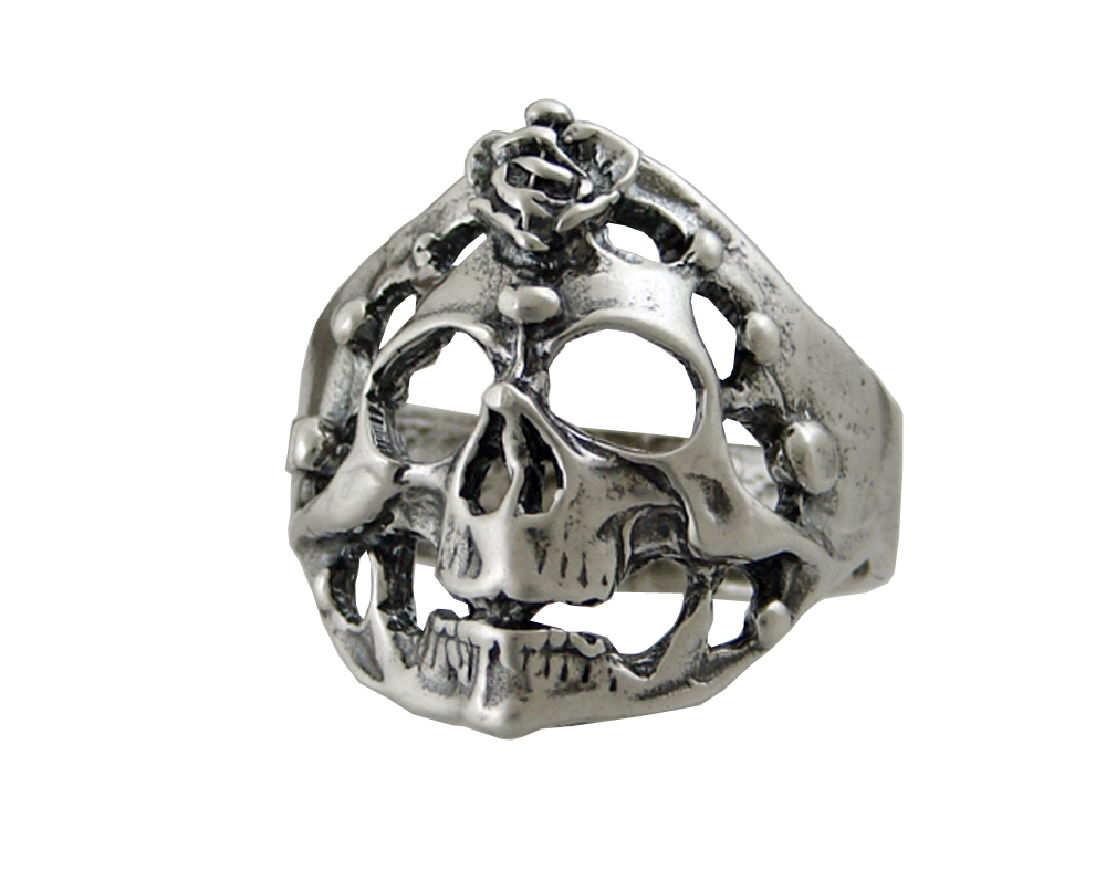 Sterling Silver Skull Ring Size 9