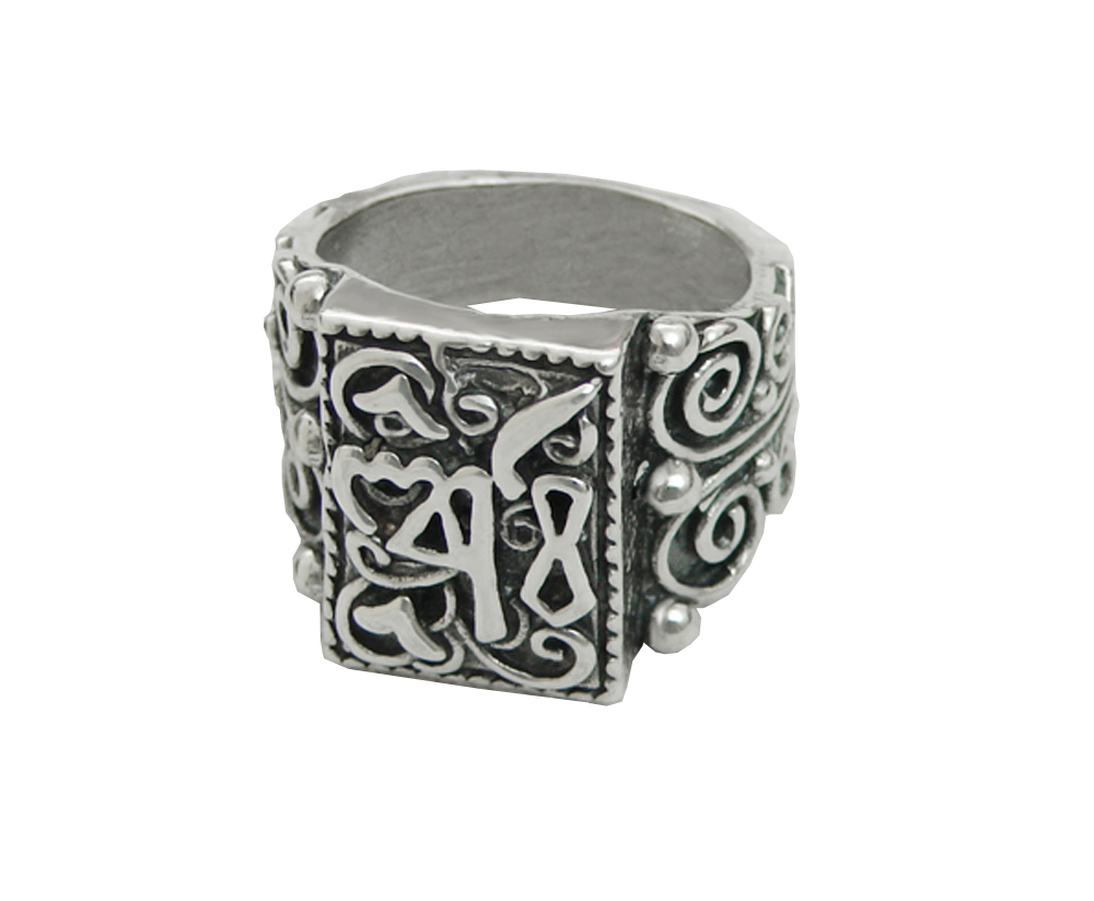 Sterling Silver Good Luck Symbol Ring Size 9