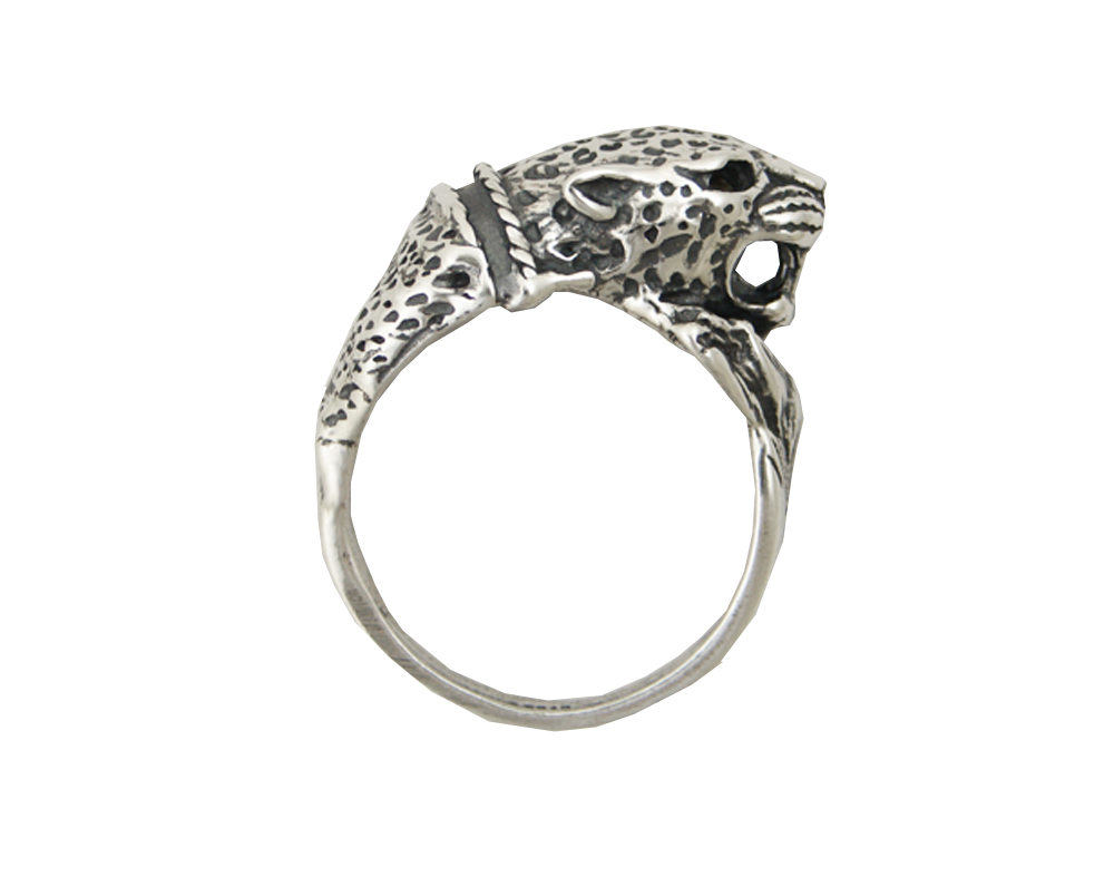 Sterling Silver Leopard Head Ring Size 12