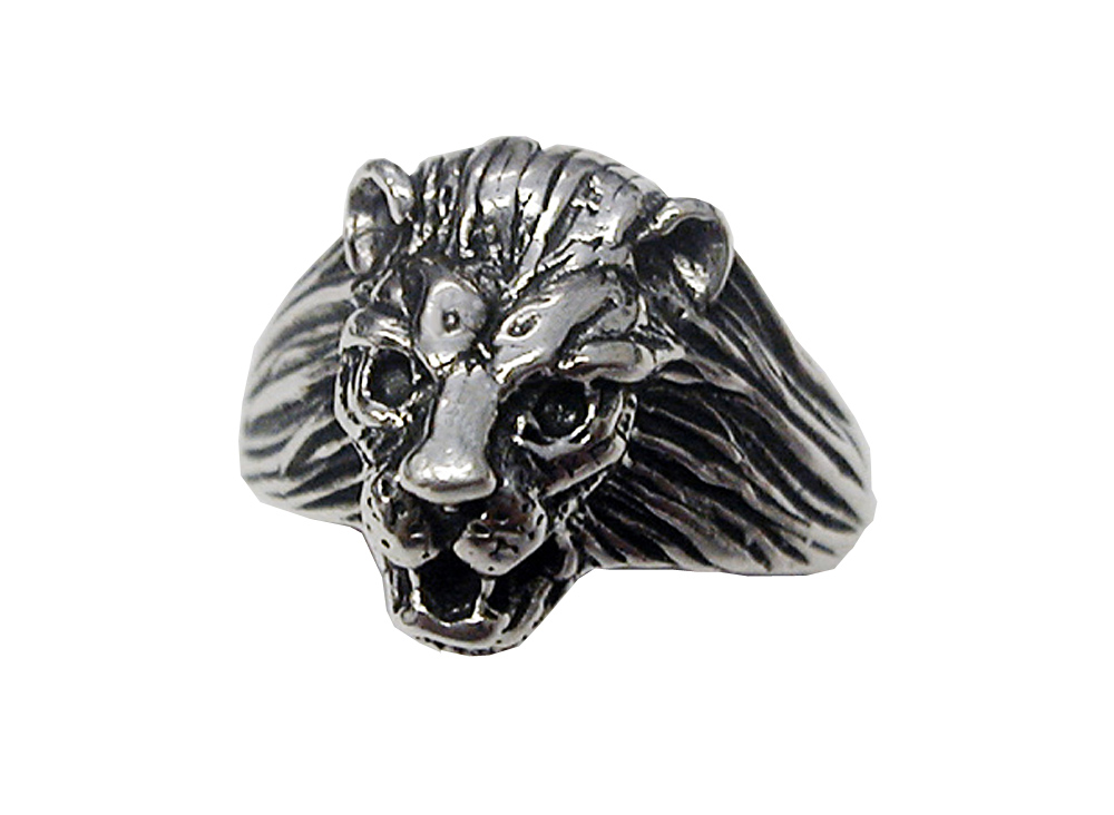 Sterling Silver Lion Head Ring Size 11