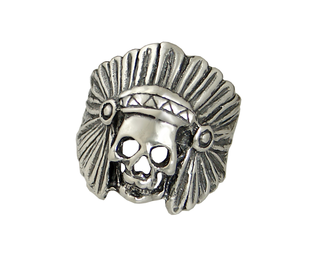 Sterling Silver Indian Skull Ring Size 9