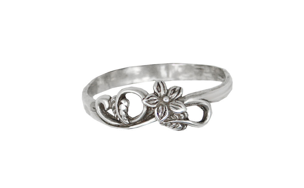 Sterling Silver Little Flower Ring Size 6